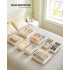 SONGMICS Organizator lenjerie set 8 cutii pliabile din material textil, pentru sertare si dulap, bej [7]