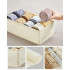 SONGMICS Organizator lenjerie set 8 cutii pliabile din material textil, pentru sertare si dulap, bej [8]