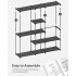 SONGMICS Dulap portabil pentru haine cu 3 bare de suspendare si rafturi, structura metalica, 43x182x182 cm, negru [3]