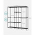 SONGMICS Dulap portabil pentru haine cu 3 bare de suspendare si rafturi, structura metalica, 43x182x182 cm, negru [8]