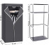 SONGMICS Dulap garderoba textil cu bara pentru haine si rafturi, organizator pentru dormitor sau dressing, 75x45x160 cm, gri [3]