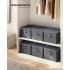 SONGMICS Set 3 cutii de depozitare pliabile, organizatoare pentru dulap, textil, 40x30x25 cm, gri [5]