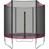 SONGMICS Trambulina pentru copii cu plasa de protectie exterioara, diametru 183 cm, 100 kg, roz