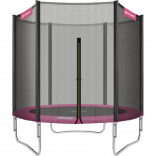 SONGMICS Trambulina pentru copii cu plasa de protectie exterioara, diametru 183 cm, 100 kg, roz