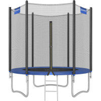 SONGMICS Trambulina pentru copii cu plasa de protectie exterioara, diametru 183 cm, 100 kg, albastru SONGMICS Trambulina pentru copii cu plasa de protectie exterioara, diametru 183 cm, 100 kg, albastru