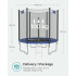 SONGMICS Trambulina pentru copii cu plasa de protectie exterioara, diametru 183 cm, 100 kg, albastru [3]