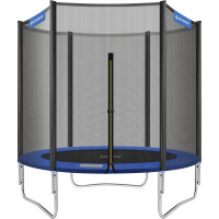 SONGMICS Trambulina pentru copii cu plasa de protectie exterioara, diametru 183 cm, 100 kg, albastru