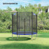 SONGMICS Trambulina pentru copii cu plasa de protectie exterioara, diametru 183 cm, 100 kg, albastru [2]