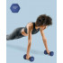 SONGMICS Set gantere fitness hex 2x4 kg, antiderapante, din fier invelit in vinil, albastru [5]