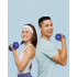 SONGMICS Set gantere fitness hex 2x4 kg, antiderapante, din fier invelit in vinil, albastru [6]