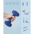 SONGMICS Set gantere fitness hex 2x4 kg, antiderapante, din fier invelit in vinil, albastru [7]