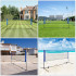 SONGMICS Fileu badminton portabil cu geanta transport, pentru tenis si volei, 400x103 cm, inaltime reglabila pana la 155 cm, albastru [6]