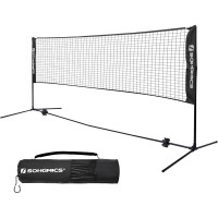 SONGMICS Fileu badminton portabil cu geanta transport, pentru tenis si volei, 500x103 cm, inaltime reglabila pana la 155 cm