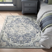 SONGMICS Covor decorativ antiderapant, stil vintage, lavabil la masina, 120×170 cm, gri SONGMICS Covor decorativ antiderapant, stil vintage, lavabil la masina, 120×170 cm, gri