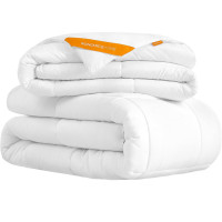 SONGMICS Pilota matlasata dubla, 4 anotimpuri, 150, 350 si 500 GSM, din microfibra, 200x200 cm, alb SONGMICS Pilota matlasata dubla, 4 anotimpuri, 150, 350 si 500 GSM, din microfibra, 200x200 cm, alb