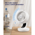 SONGMICS Ventilator de masa silentios cu telecomanda, oscilatie 70°, 8 viteze si afisaj LED, 25x26x38 cm, alb [6]