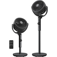 SONGMICS Ventilator cu picior reglabil pe inaltime, silentios 20 dB, 24 W, 15 viteze, telecomanda, oscilatie 120°, negru