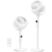 SONGMICS Ventilator cu picior reglabil pe inaltime, silentios 20 dB, 24 W, 15 viteze, telecomanda, oscilatie 120°, alb