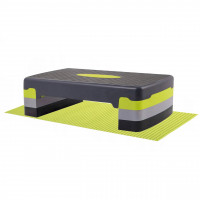 Stepper aerobic, ajustabil in 3 trepte, gri/verde, greutate maxima 250 kg, cu covoras de protectie Stepper aerobic, ajustabil in 3 trepte, gri/verde, greutate maxima 250 kg, cu covoras de protectie