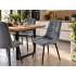 Scaun dining tapitat cu velur moale, sezut si spatar profilat cu matlasare geometrica, picioare metalice, maxim 120 kg, inaltime sezut 49 cm, dimensiu [8]