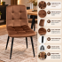 Scaun dining tapitat cu velur moale, sezut si spatar profilat cu matlasare geometrica, picioare metalice, maxim 120 kg, inaltime sezut 49 cm, dimensiu [2]