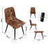 Scaun dining tapitat cu velur moale, sezut si spatar profilat cu matlasare geometrica, picioare metalice, maxim 120 kg, inaltime sezut 49 cm, dimensiu [5]