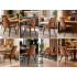 Scaun dining tapitat cu velur moale, sezut si spatar profilat cu matlasare geometrica, picioare metalice, maxim 120 kg, inaltime sezut 49 cm, dimensiu [6]