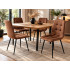 Scaun dining tapitat cu velur moale, sezut si spatar profilat cu matlasare geometrica, picioare metalice, maxim 120 kg, inaltime sezut 49 cm, dimensiu [7]