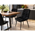 Scaun dining tapitat cu velur moale, sezut si spatar profilat cu matlasare geometrica, picioare metalice, maxim 120 kg, inaltime sezut 49 cm, dimensiu [8]