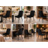 Scaun dining tapitat cu velur moale, sezut si spatar profilat cu matlasare geometrica, picioare metalice, maxim 120 kg, inaltime sezut 49 cm, dimensiu [11]