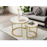 Set 2 masute cafea suprapozabile, MDF si metal, 60x50 cm si 40x40 cm, alb marmura si auriu [4]