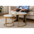 Set 2 masute cafea suprapozabile, MDF si metal, 60x50 cm si 40x40 cm, alb marmura si auriu [9]