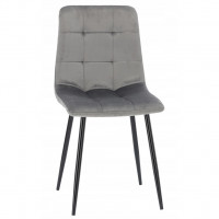 Scaun living tapitat cu catifea, spatar matlasat, 44x54x89 cm, gri Scaun living tapitat cu catifea, spatar matlasat, 44x54x89 cm, gri