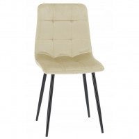 Scaun living tapitat cu catifea, spatar matlasat, 44x54x89 cm, bej Scaun living tapitat cu catifea, spatar matlasat, 44x54x89 cm, bej