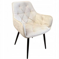 Fotoliu catifea tapitat, cu spatar inalt si design cu cusaturi, 55x60x89 cm, bej Fotoliu catifea tapitat, cu spatar inalt si design cu cusaturi, 55x60x89 cm, bej