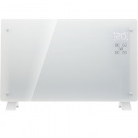 Panou de incalzire din sticla, 2500W, 3 trepte, cu termostat si telecomanda, timer, dispay LED, WiFi, alb Panou de incalzire din sticla, 2500W, 3 trepte, cu termostat si telecomanda, timer, dispay LED, WiFi, alb