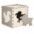 Covor din spuma pentru copii, tip puzzle animale, 52 piese, termoizolant, 150x150 cm, gri crem [14]