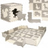 Covor din spuma pentru copii, tip puzzle animale, 52 piese, termoizolant, 150x150 cm, gri crem [6]