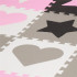 Covor din spuma pentru copii, tip puzzle forme, 52 piese, termoizolant, 150x150 cm, gri roz [13]