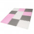 Covor din spuma pentru copii, tip puzzle forme, 26 piese, termoizolant, 118×90 cm, gri roz [13]