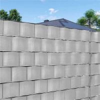 Panou de gard pentru intimitate in gradina, PVC, 50 x 0.05 m, gri