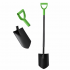 Lopata gradina cu lama ascutita, coada din fibra de sticla 120 cm, maner tip D, negru si verde [3]