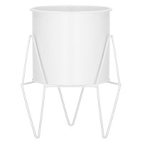 (DL) Suport ghiveci metalic alb GA163, inaltime 22cm