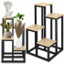 Stand pentru flori, cadru metalic, 4 etajere, 34x34x68 cm, bej [2]