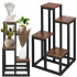 Stand pentru flori, cadru metalic, 4 etajere, 34x34x68 cm, maro inchis [3]