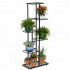Suport pentru flori, metalic, cu 6 polite, structura verticala, 41x22x106 cm, negru [5]