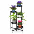 Suport metalic pentru flori cu 5 niveluri, structura pliabila, 48x48x79 cm, negru [16]