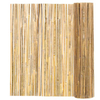 Panou paravan gard din bambus natural, inaltime 180 cm, lungine 500 cm, lamele 15mm, maro natur