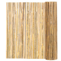 Panou paravan gard din bambus natural, inaltime 180 cm, lungine 300 cm, lamele 15mm, maro natur