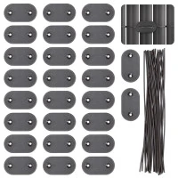 Set accesorii montaj prindere panou de gard din PVC, 26 cleme si 26 agrafe de fixare, gri inchis Set accesorii montaj prindere panou de gard din PVC, 26 cleme si 26 agrafe de fixare, gri inchis